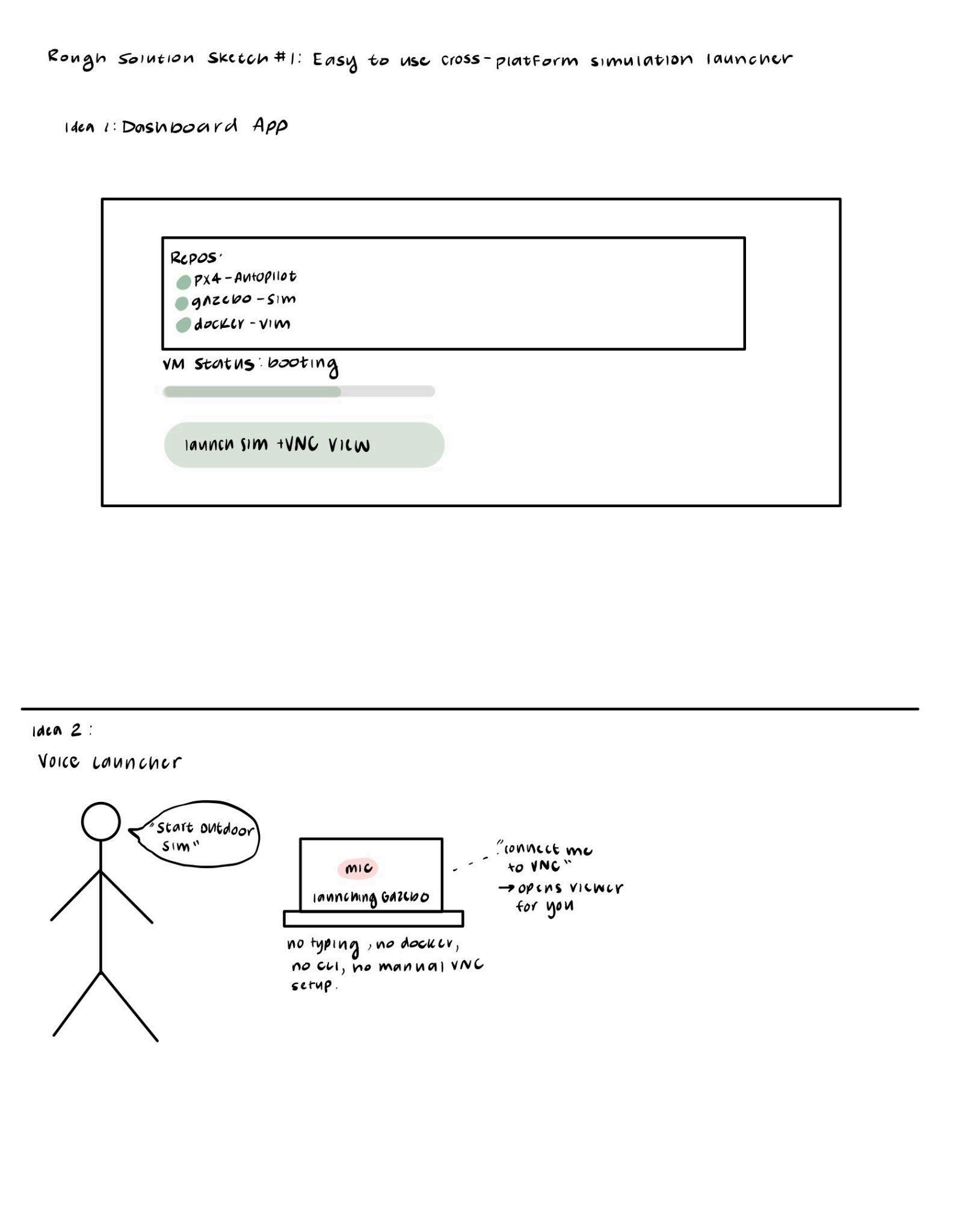 Early sketch of a cross-platform simulation launcher that checks repositories and launches the simulator